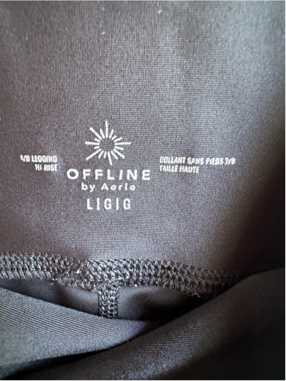 OFFLINE by Aerie Black 7/8 High-Rise Leggings - Size L / Large Activewear Casual - Picture 5 of 5
